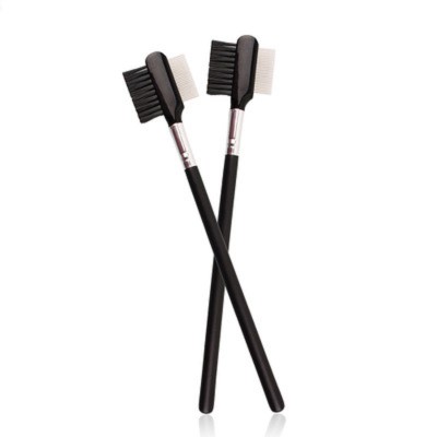 Eyebrow Brush with Metal Teeth Eyelash Comb, Black Brow Spoolie Brushes Makeup Brushes Beauty Cosmetics Tools Esg13740