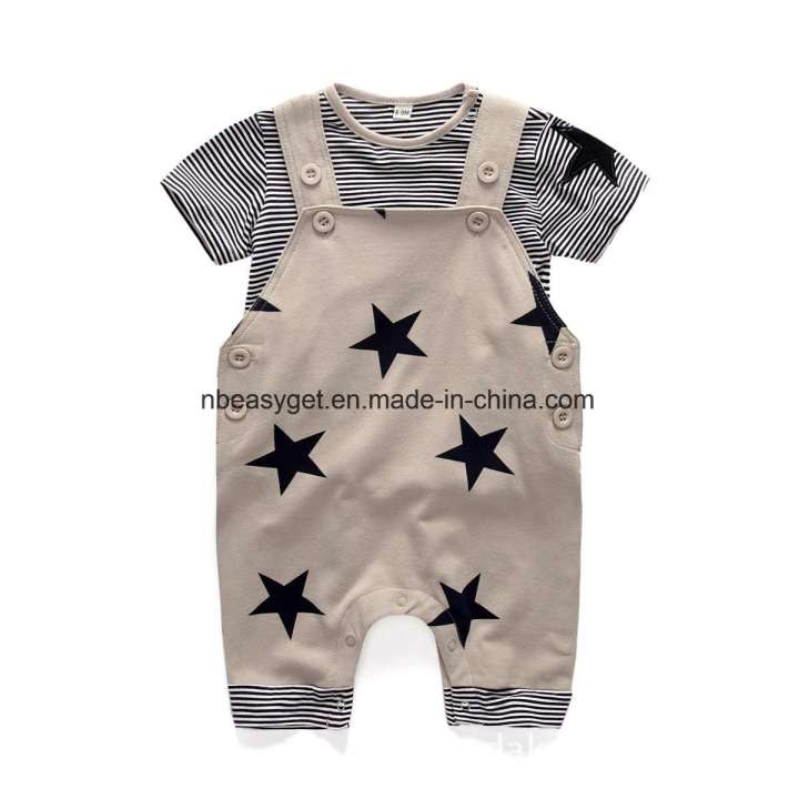 Cute Baby Boys Clothes Toddler Boys′ Romper Jumpsuit Overalls Stripe Rompers Sets Esg10169