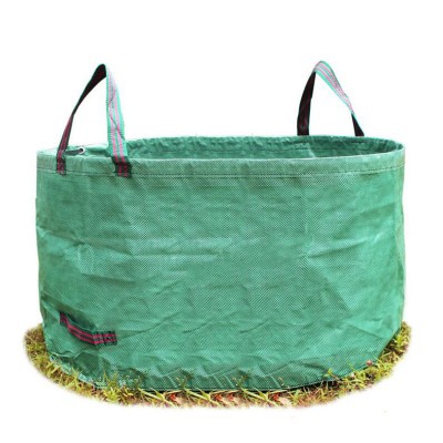 63 Gallons Reusable Garden Bag Waterproof PE Woven Fabric Yard Waste Bag for Leaves Tools Gardening Bag Esg11999