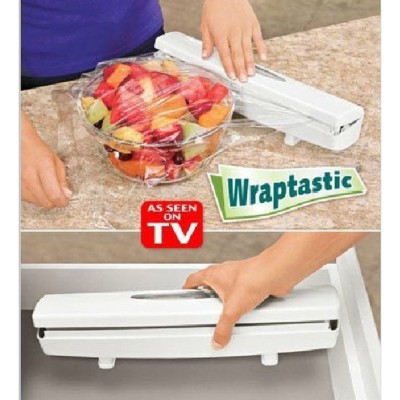 Plastic Wrap Cutter - Pull, Press and Cut - Cling Wrap Dispenser Foil & Wax Paper Kitchen Accessories Esg16338